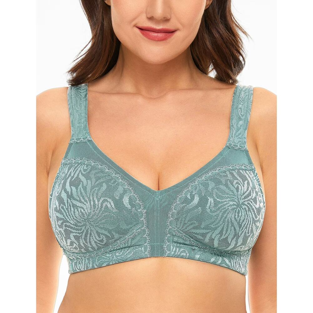 NWT WingsLove‎ Full Coverage Wireless Minimizer Bra 42DD Mint Green Non Padded